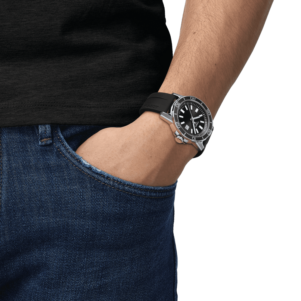 Tissot watch Supersport Gent 44mm black quartz steel T125.610.17.051.00 - Capodagli 1937