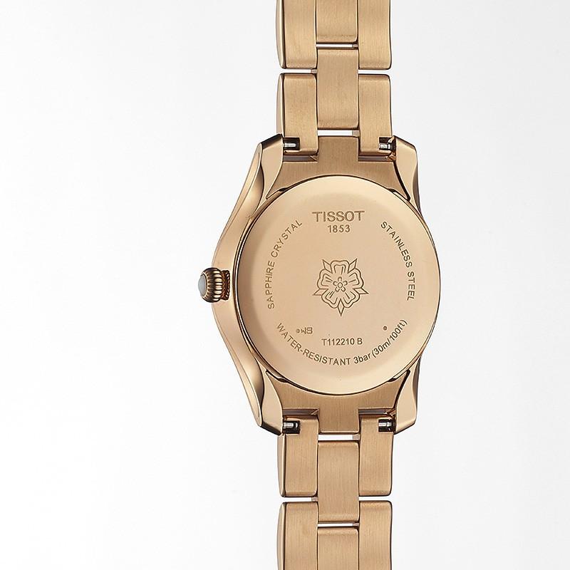Montre Tissot T-Wave 30mm nacre diamants quartz acier finition PVD or rose T112.210.33.111.00 - Gioielleria Capodagli