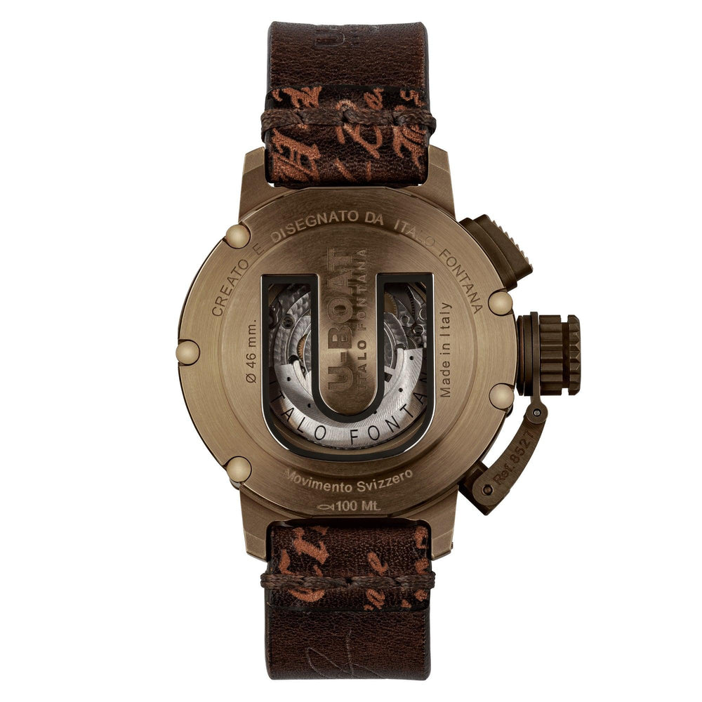 U-BOAT orologio CHIMERA GREEN BRONZE 46mm nero automatico bronzo 8527 - Capodagli 1937