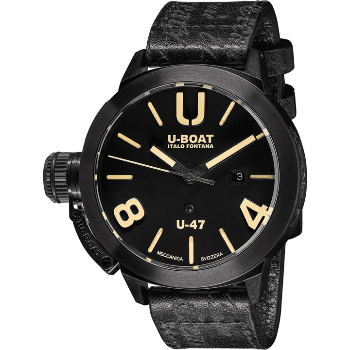 U-BOAT orologio Classico U-47 AB1 47mm nero automatico acciaio finitura PVD nero 9160 - Capodagli 1937